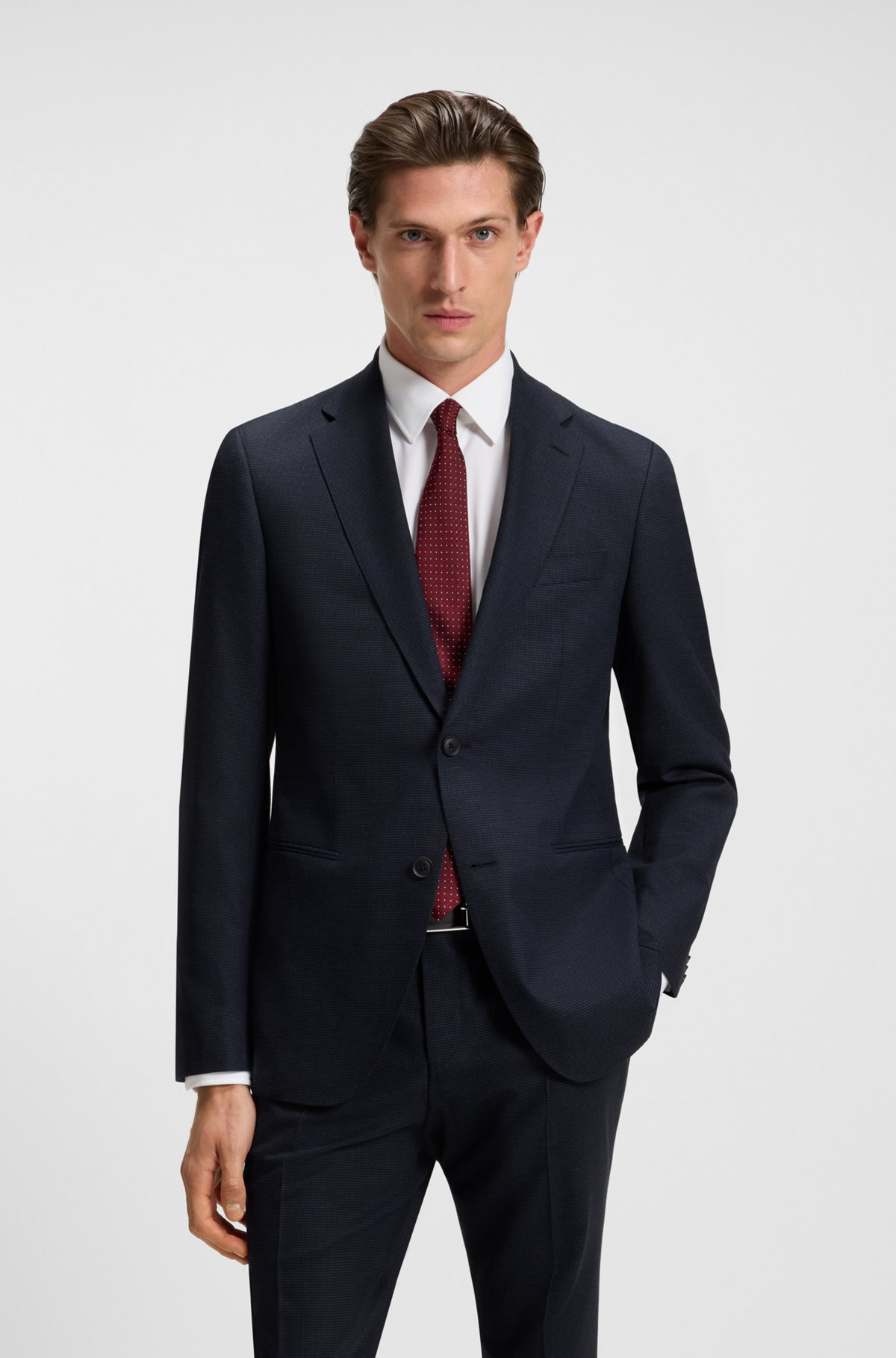EXTRA-SLIM-FIT SUIT IN A MICRO-PATTERN WOOL BLEND - 2