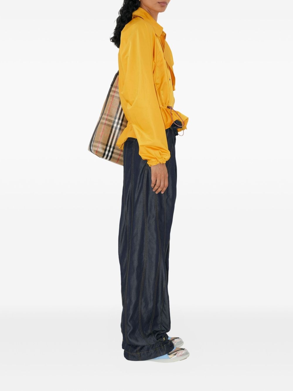 satin hooded trench coat - 2