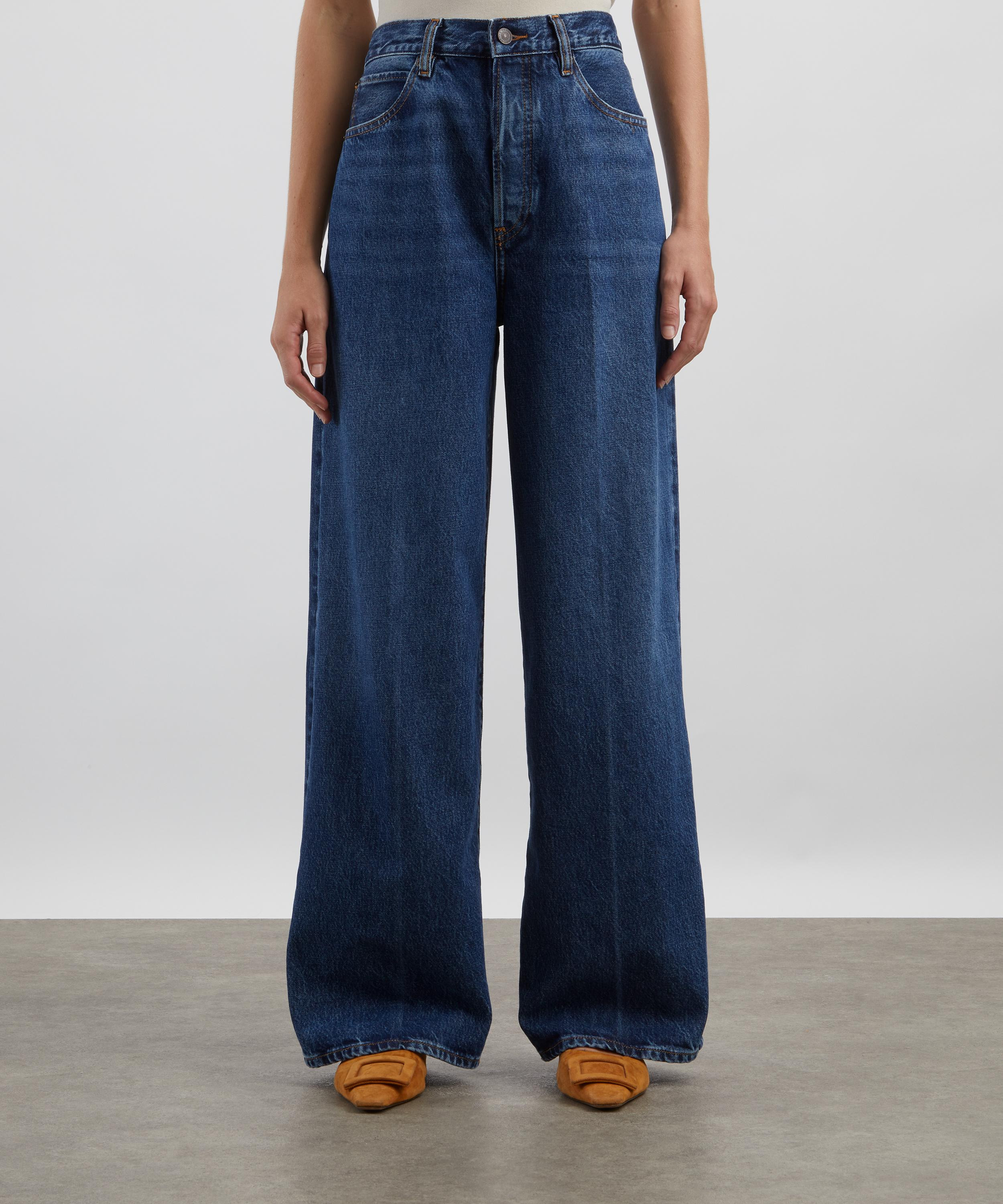 Collegiate High-Rise Wide Jeans in Galactic - 3