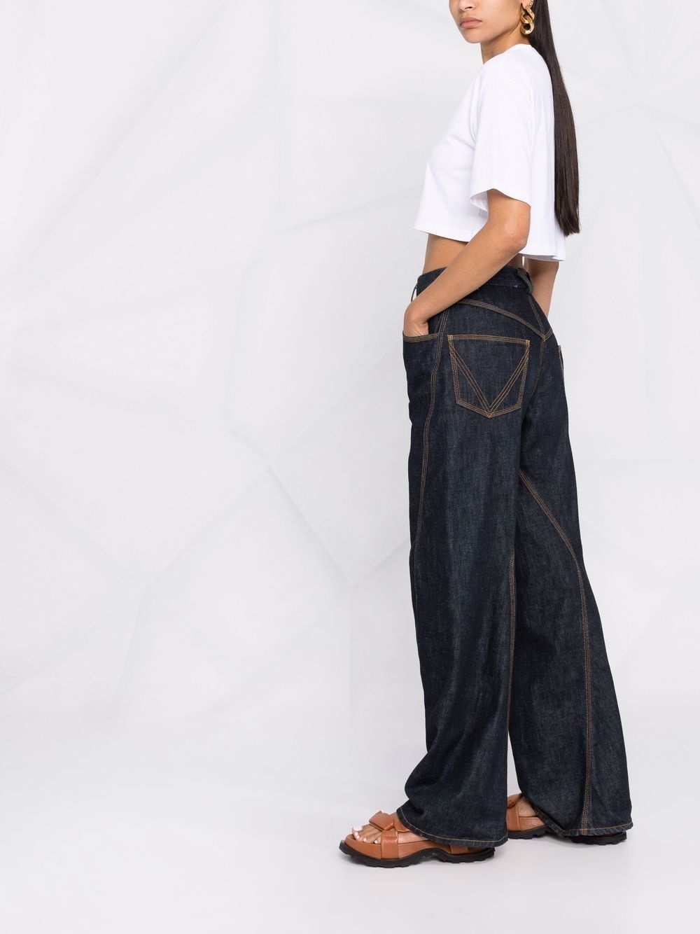 GUPO cropped short-sleeve T-shirt - 4