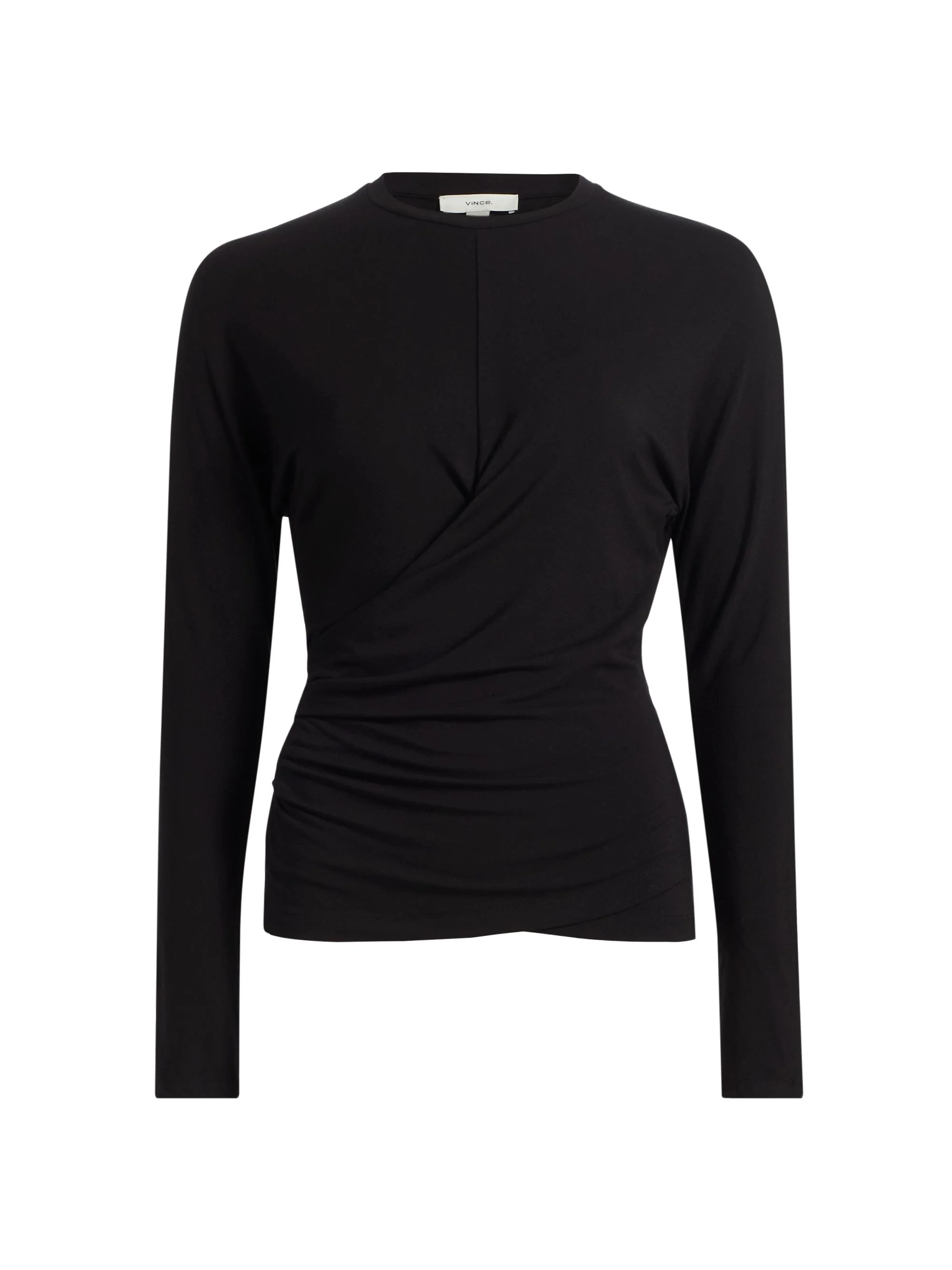 Women's Drape Jersey Crewneck T-Shirt - Black - 1
