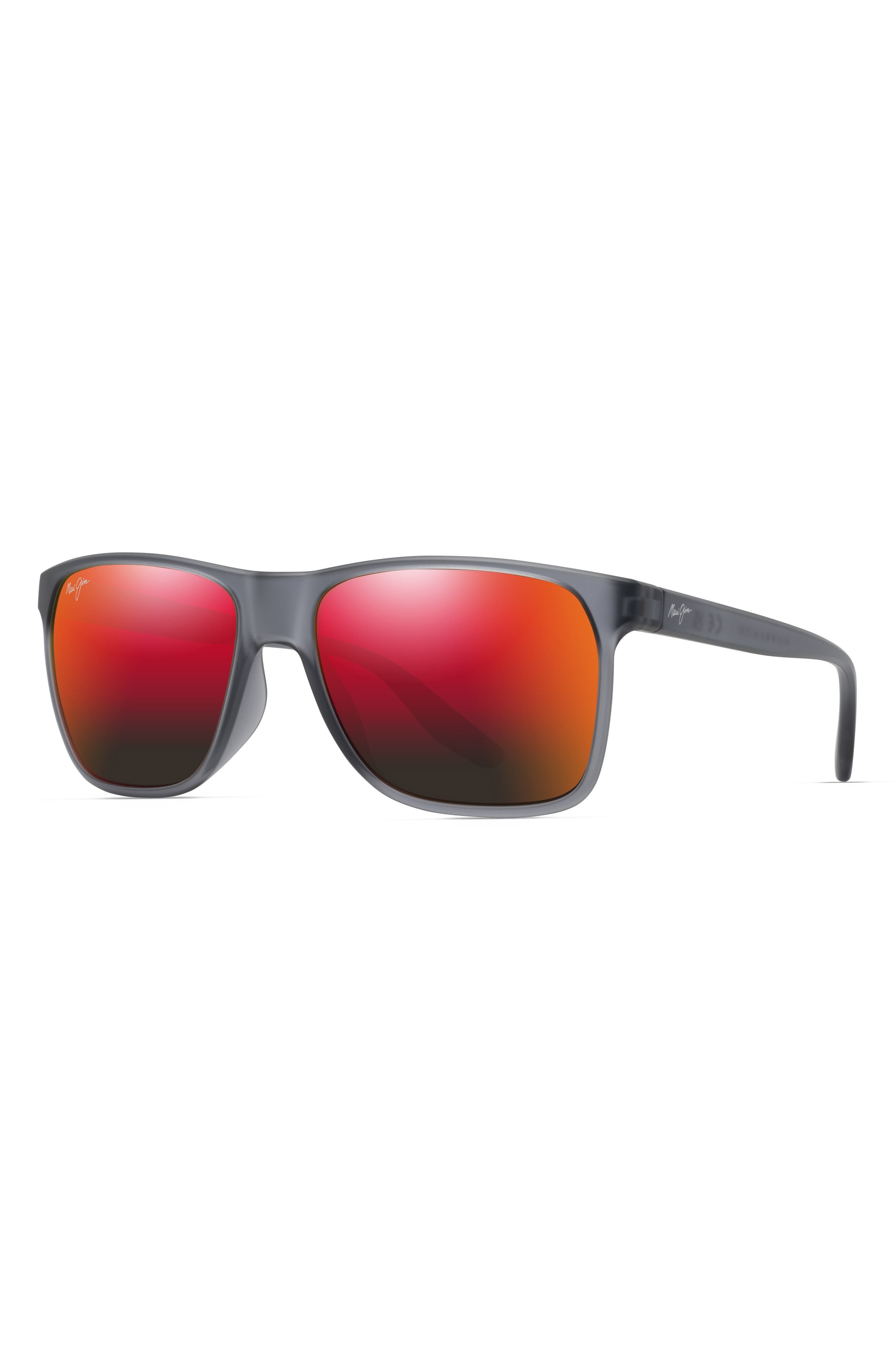 Maui Jim Pailolo 58mm PolarizedPlus2® Rectangular Sunglasses in Translucent Matte Grey at Nordstrom - 2