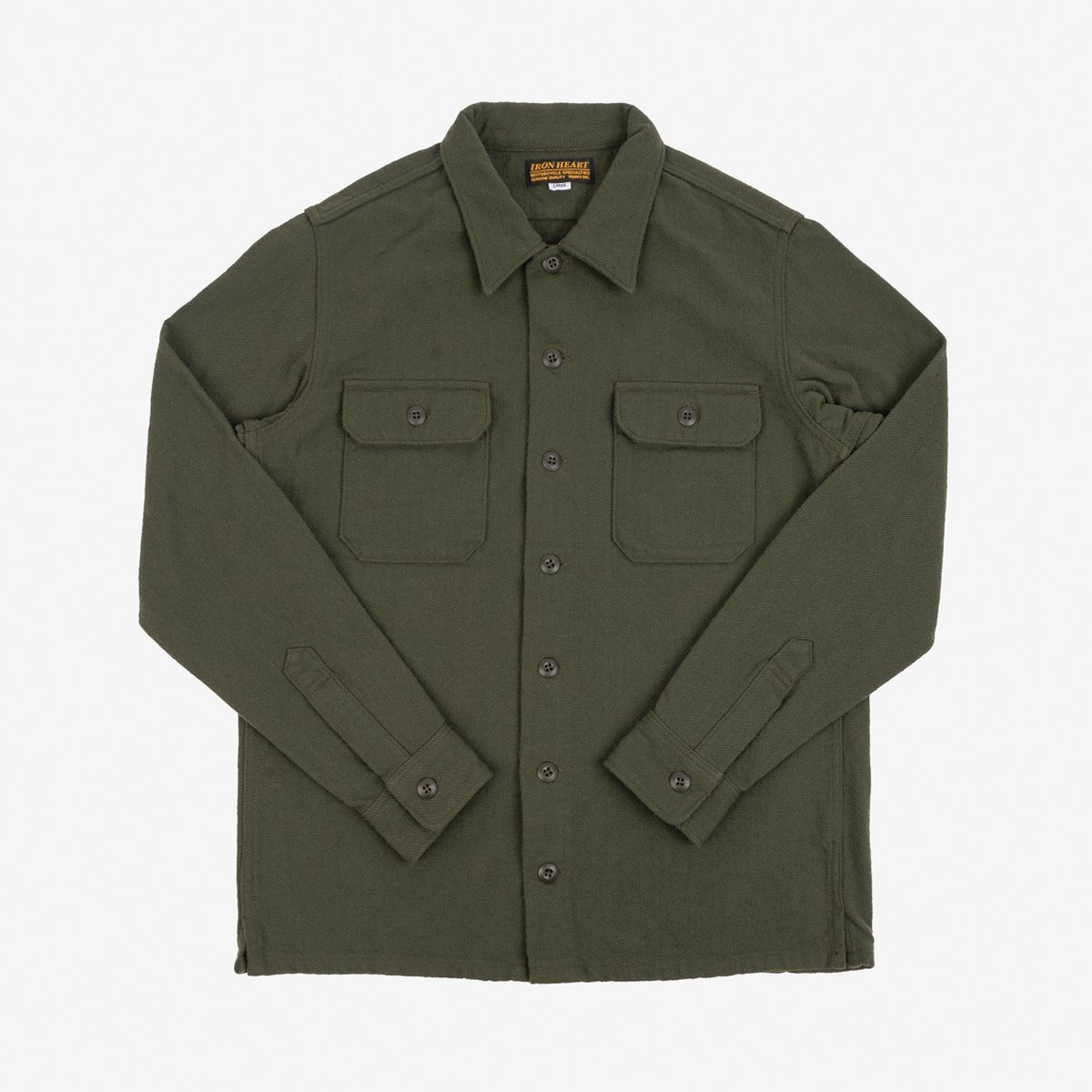 IHSH-346-ODG 10oz Recycled Nylon Mechanic Work Shirt - Olive Drab Green - 1