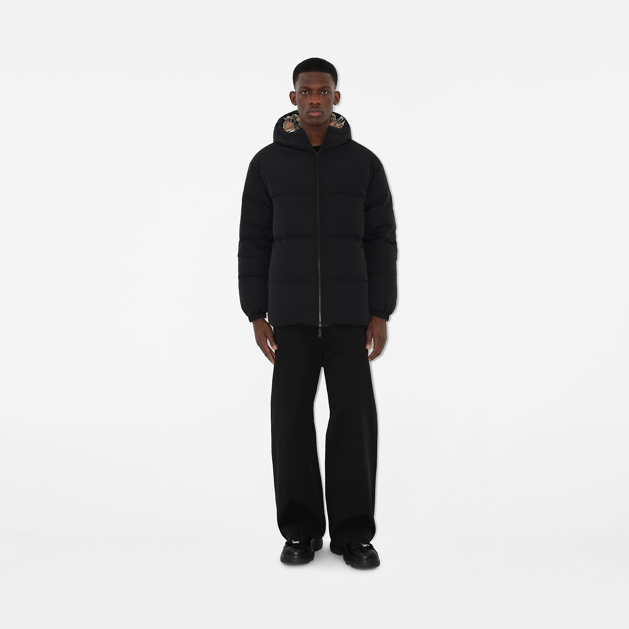 Reversible Check Nylon Puffer Jacket - 3