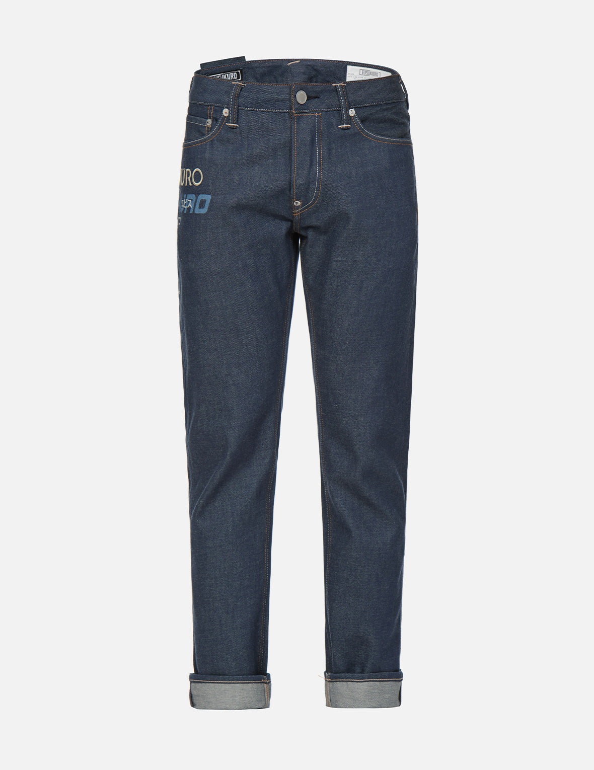 Logo Print and Embroidered Slim Straight fit Jeans #2010 - 8
