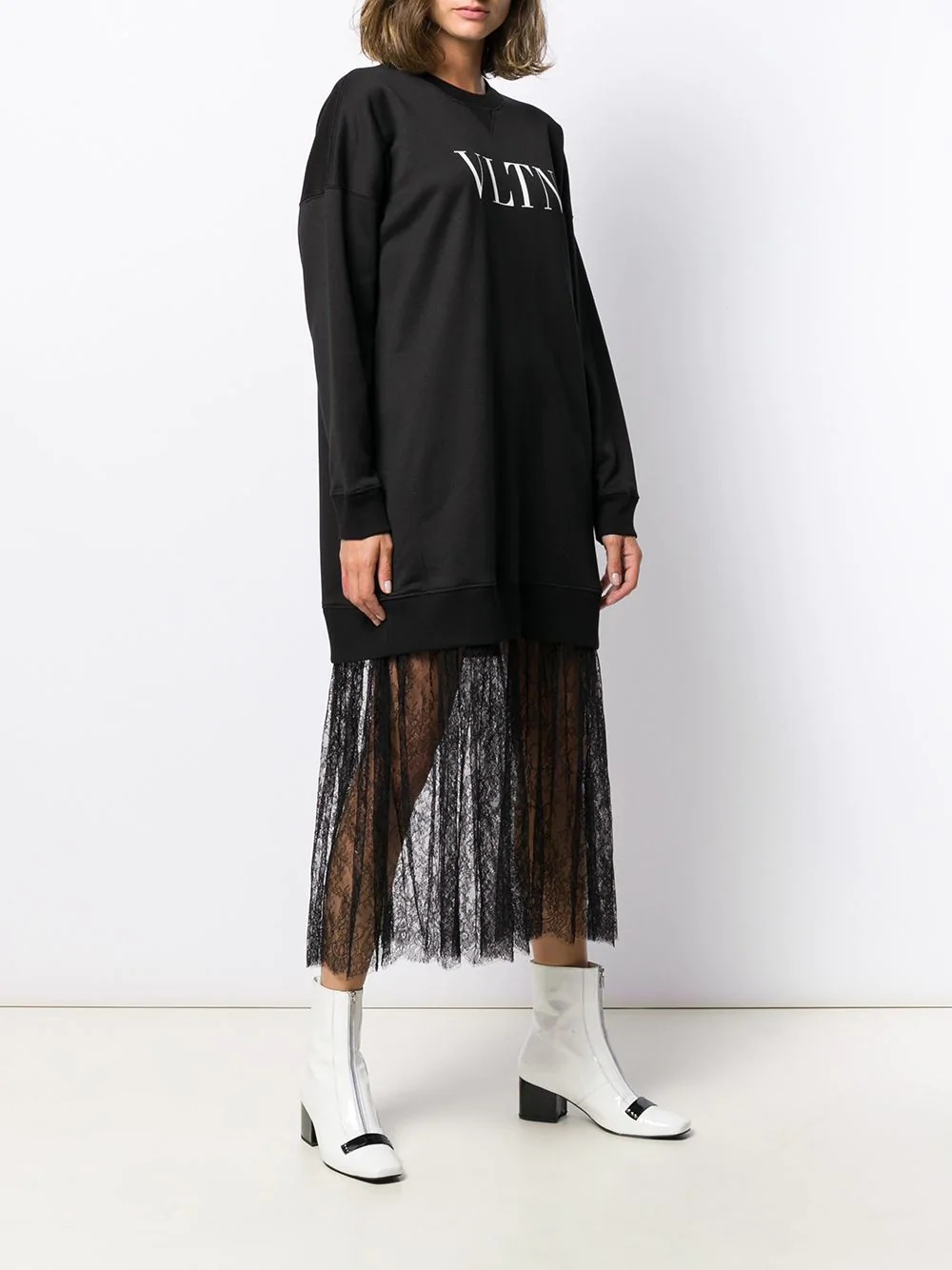 VLTN print sweatshirt dress - 3