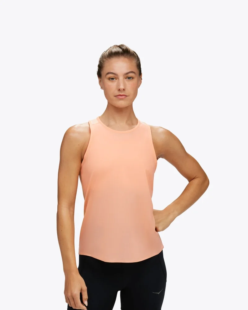 Women's Airolite Run Tank Top in Papaya - 1