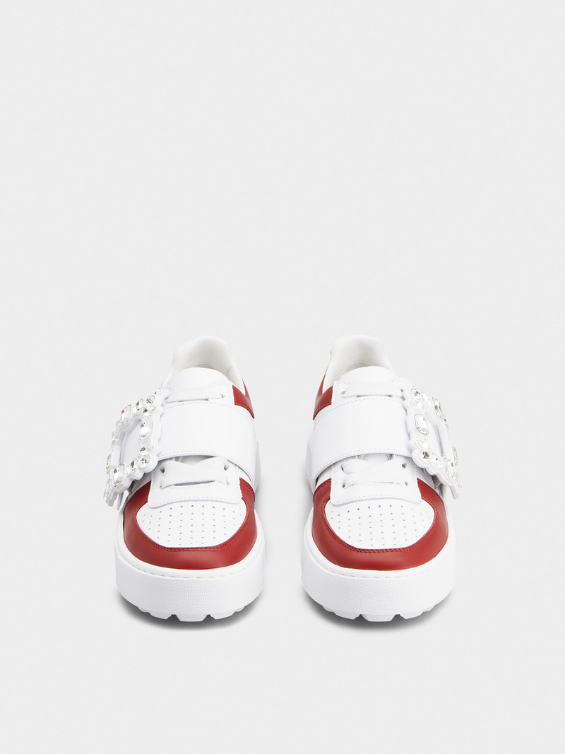 Very Vivier Strass Buckle Sneakers in Leather 7