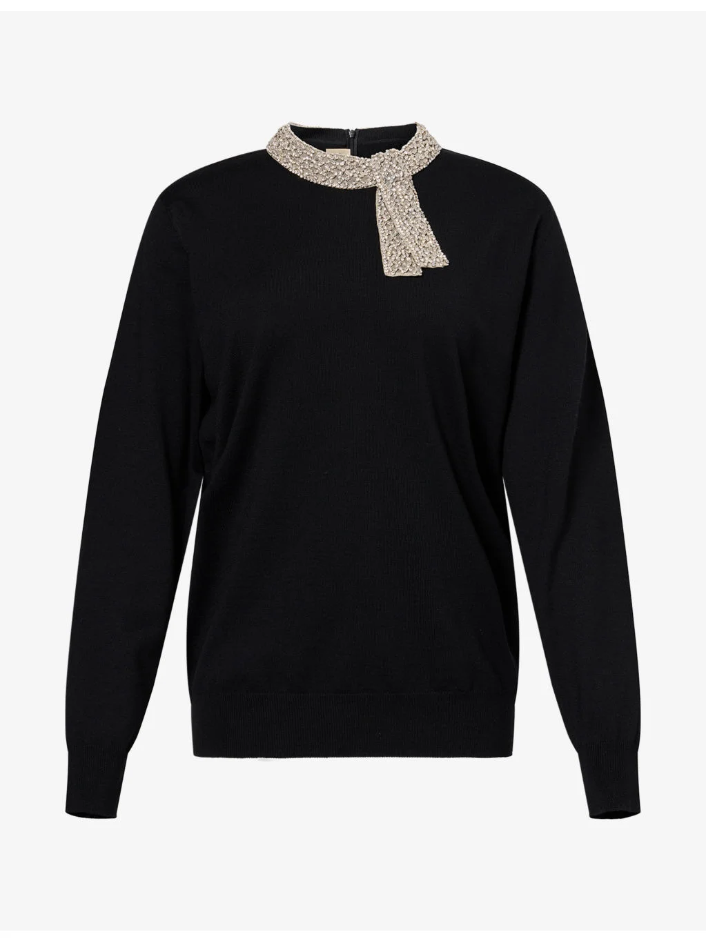 Crystal-Embellished Virgin-Wool Jumper - 1
