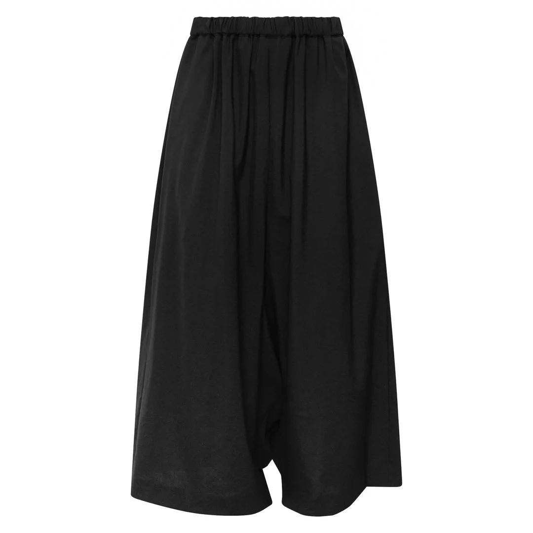 Elastic Waist Wide Leg Pants - 1