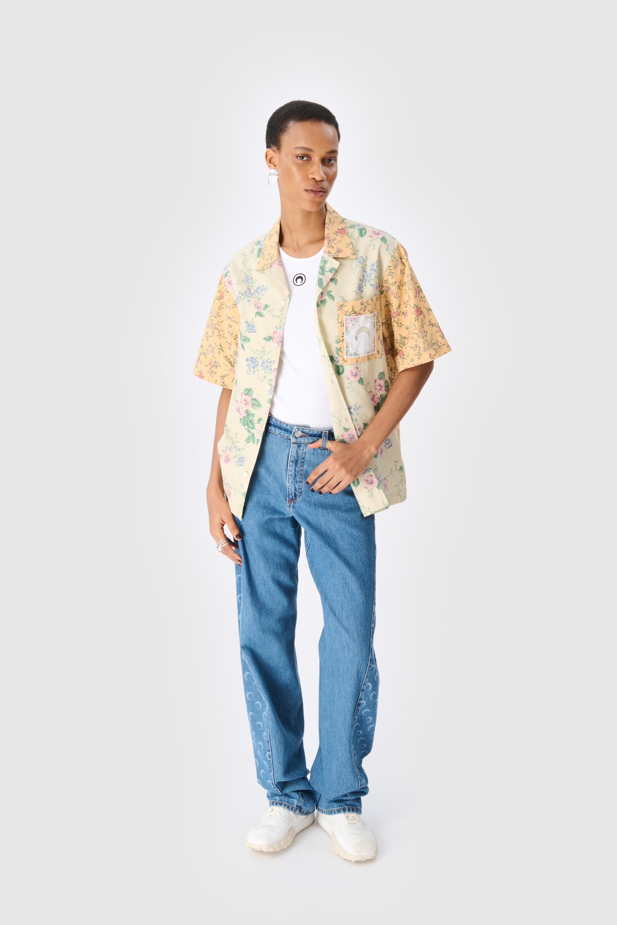 Moon Laser Denim Curved Jeans - 4