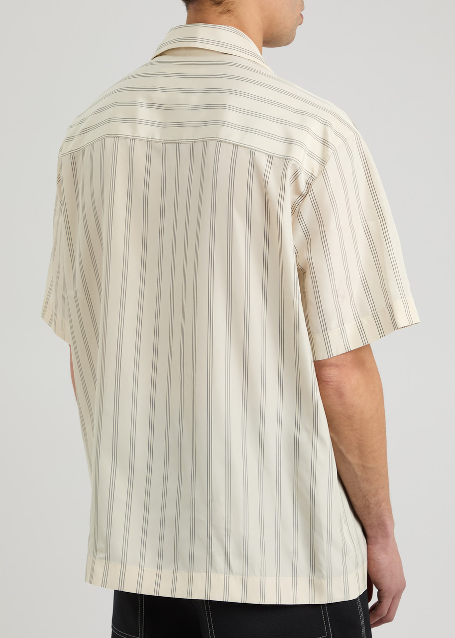 Jil Sander Bead-embellished Striped Taffeta Shirt - 3
