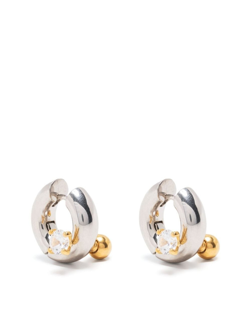crystal-embellished huggie hoops 1