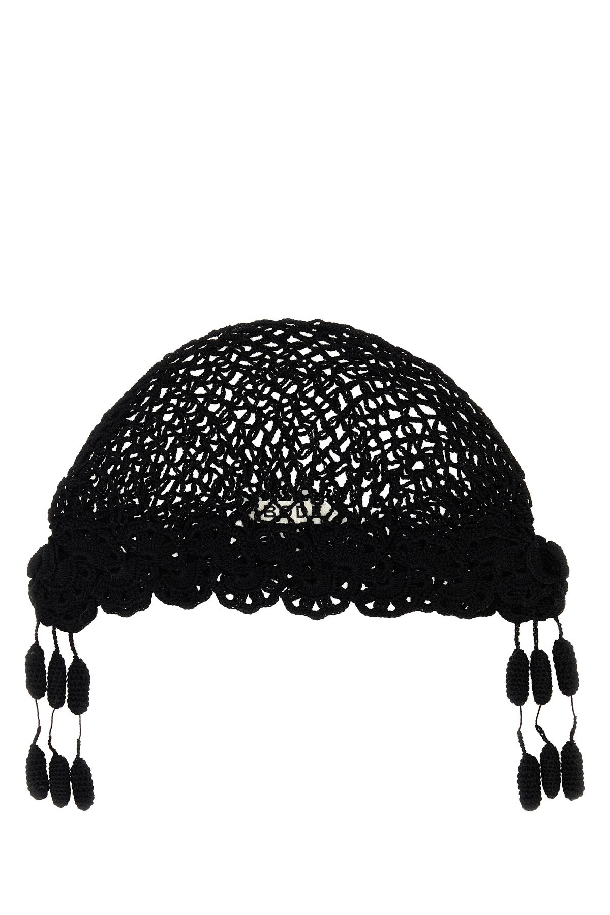 Black crochet Blossom beanie - 1
