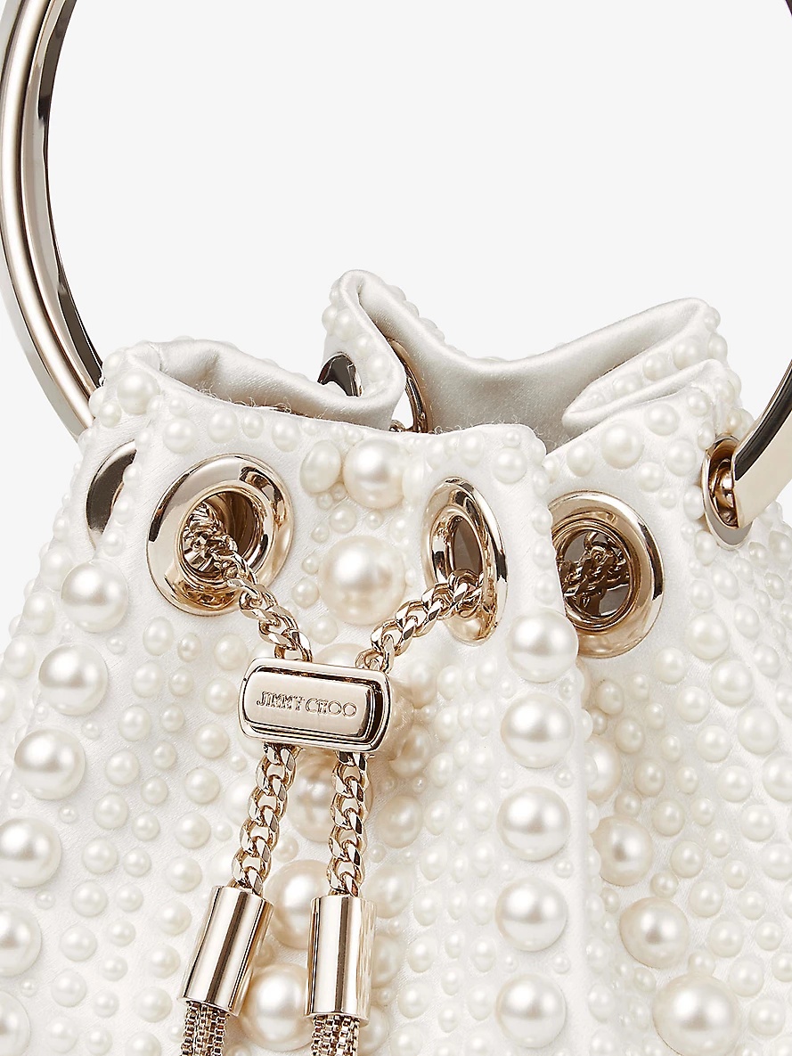 Bon Bon Micro pearl-embellished satin top-handle bag - 2