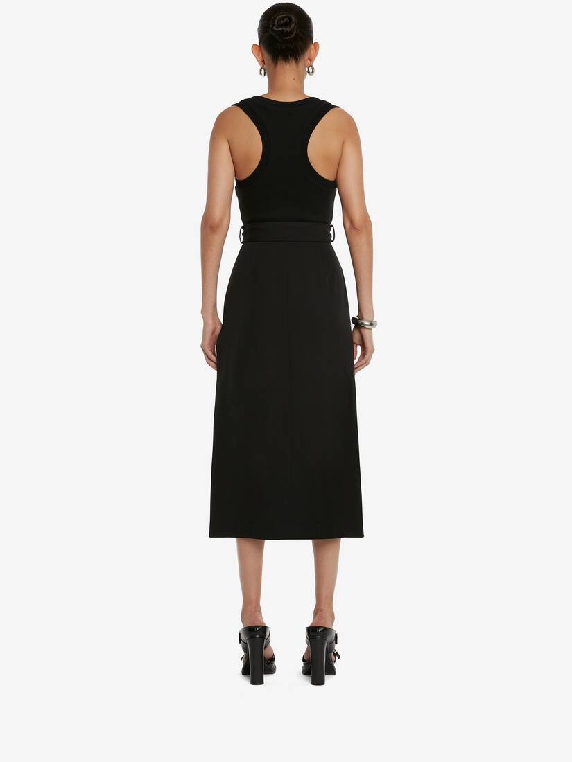 Women's Trompe L'oeil Pencil Dress in Black - 4