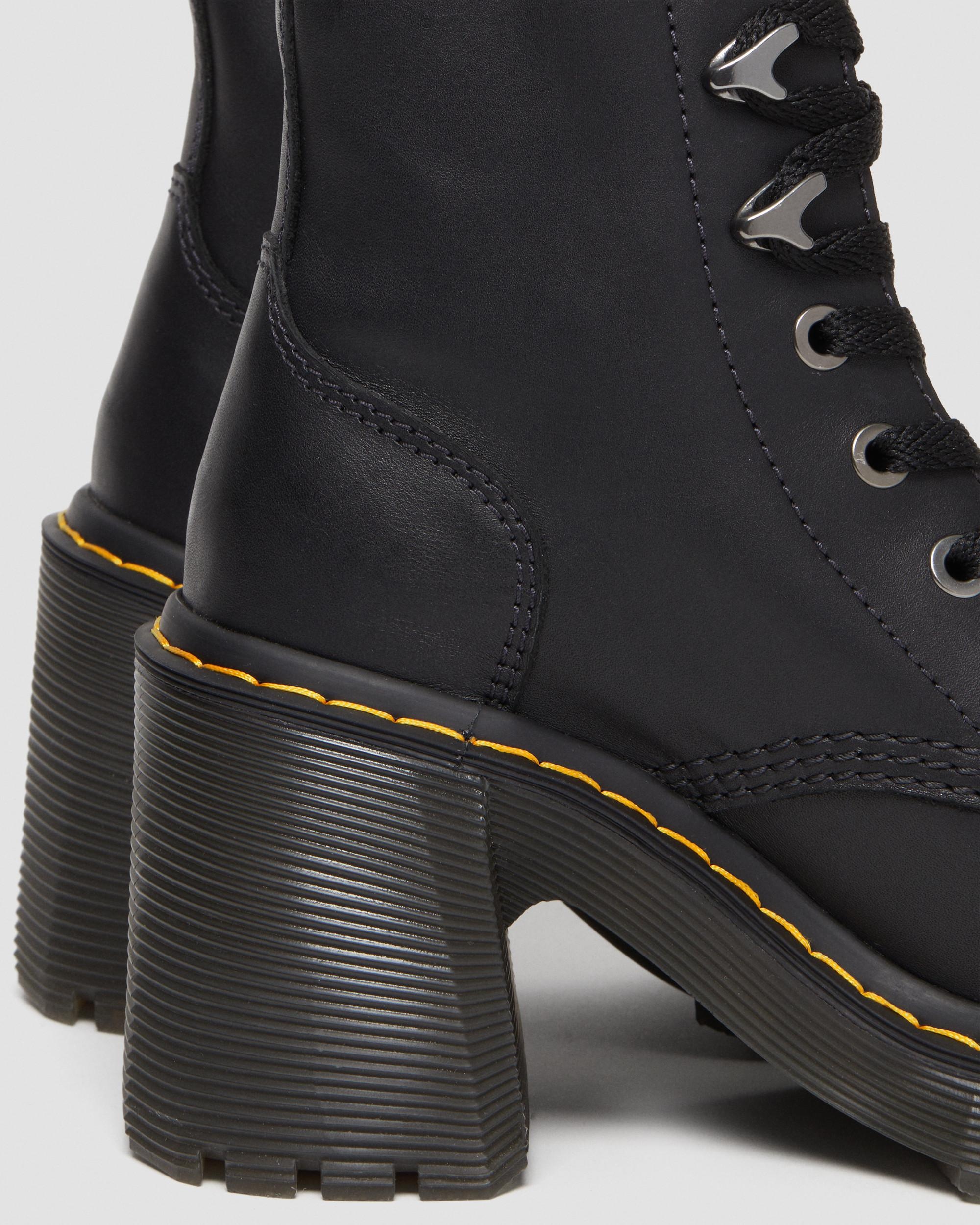 Jesy Sendal Leather Lace Up Flared Heel Boots - 7