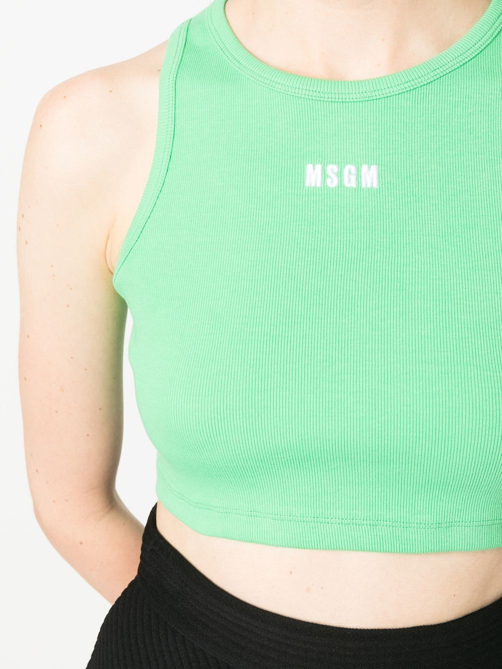 logo-print sleeveless top - 5