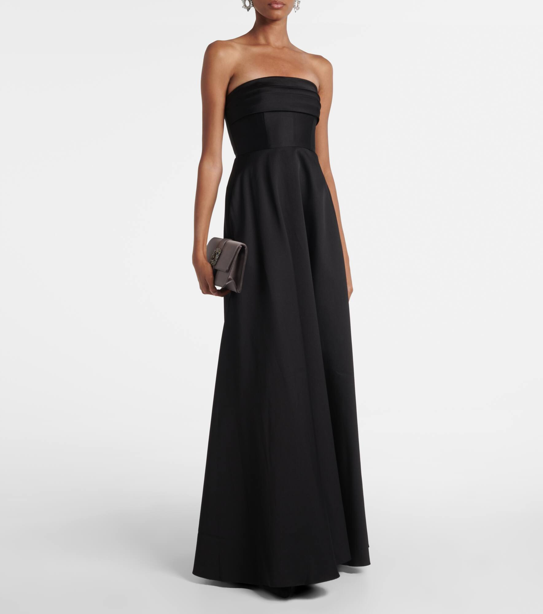 Pleated taffeta corset gown - 2