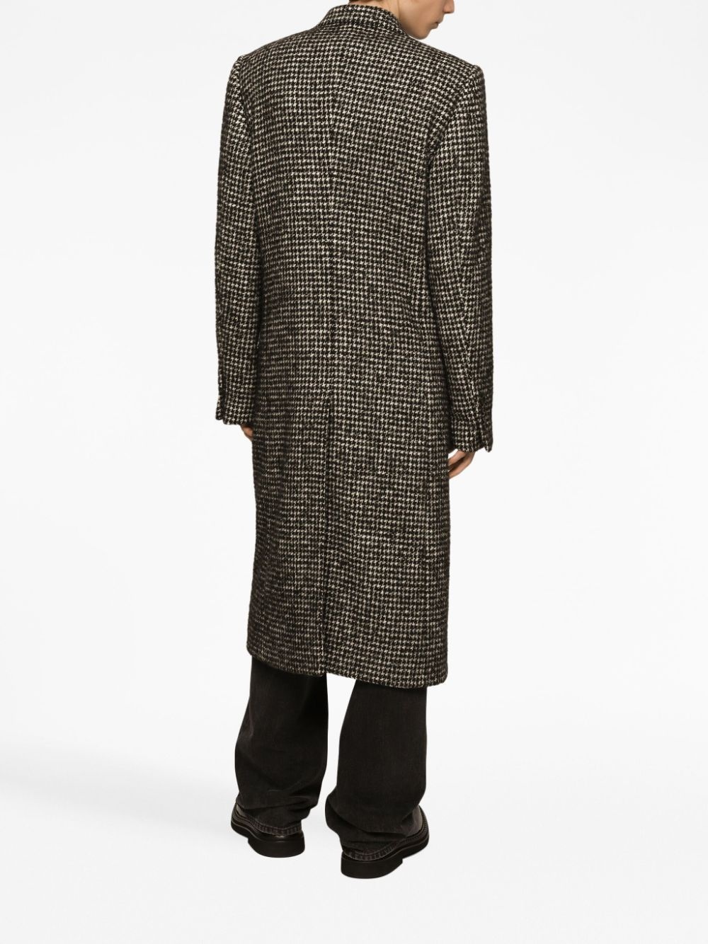 houndstooth double-breasted wool coat - 4