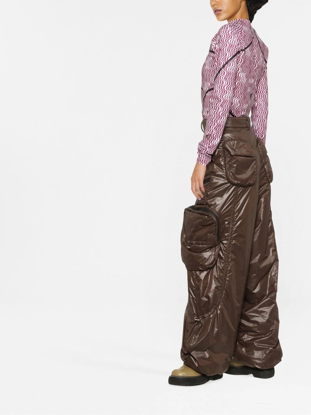 zip-pocket loose-fit trousers - 3