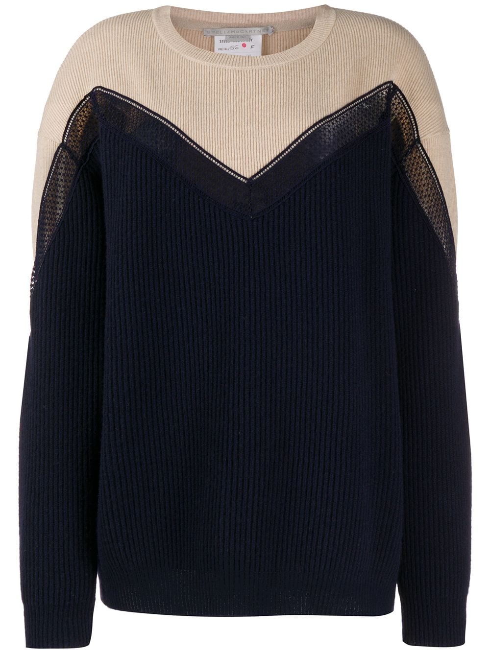 two-tone chevron knitted jumper - 1