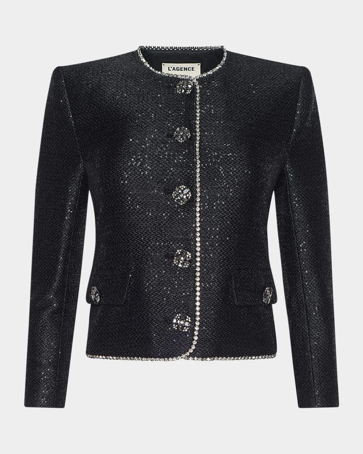 Zell Sequined Tweed Jacket - 1