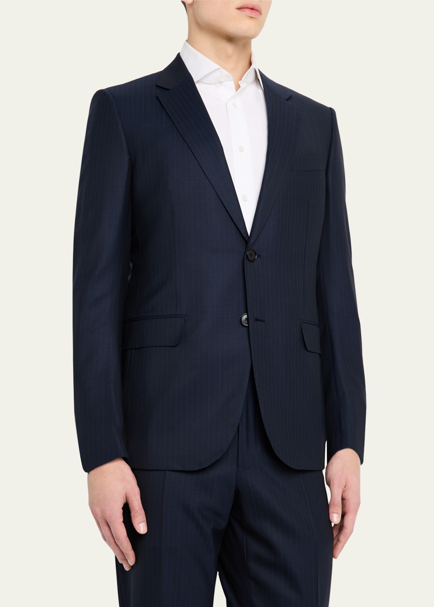 Men's Striped Wool Suit - 4