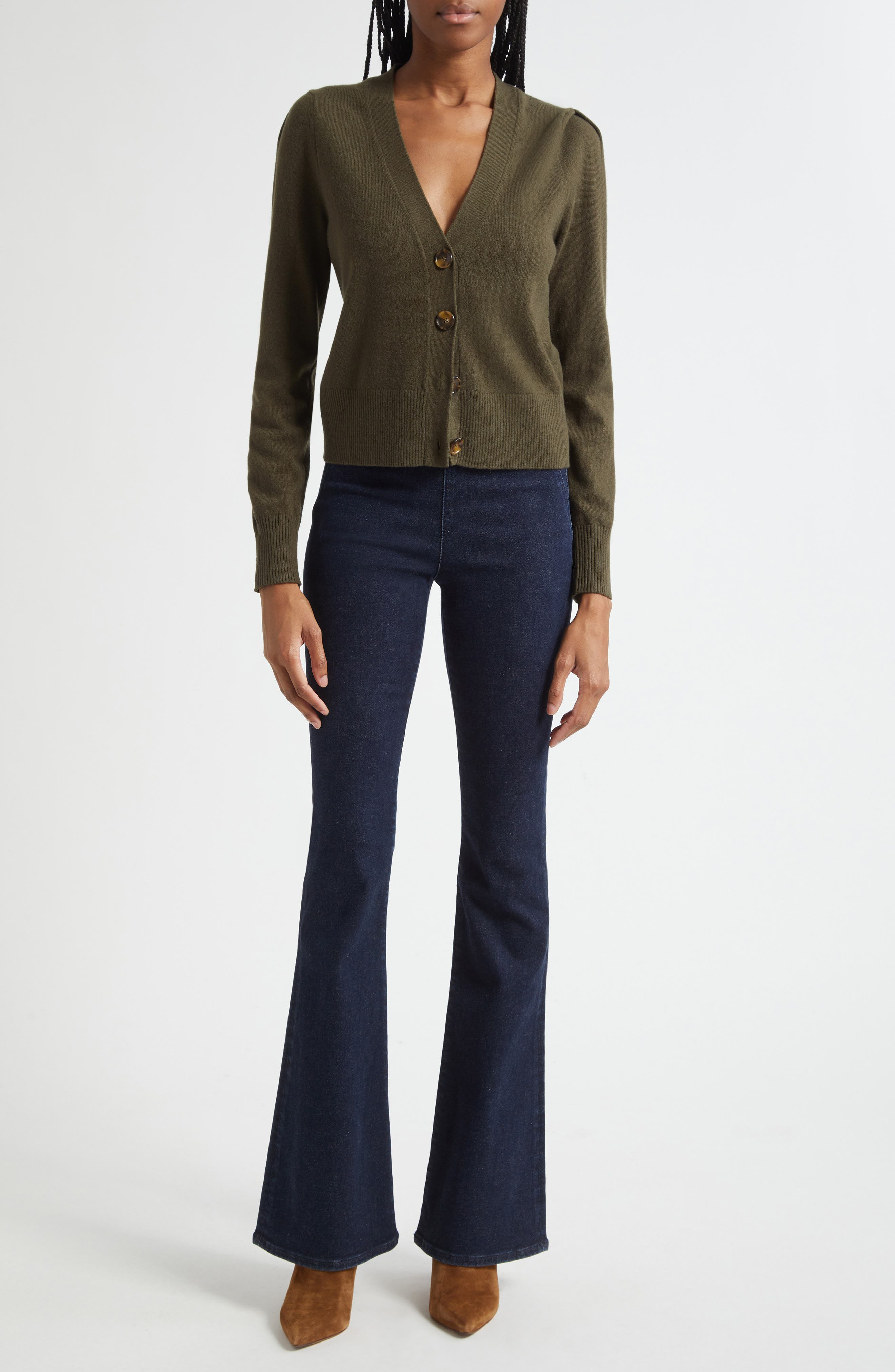 Veronica Beard Solene Cashmere Cardigan in Cypress at Nordstrom - 7