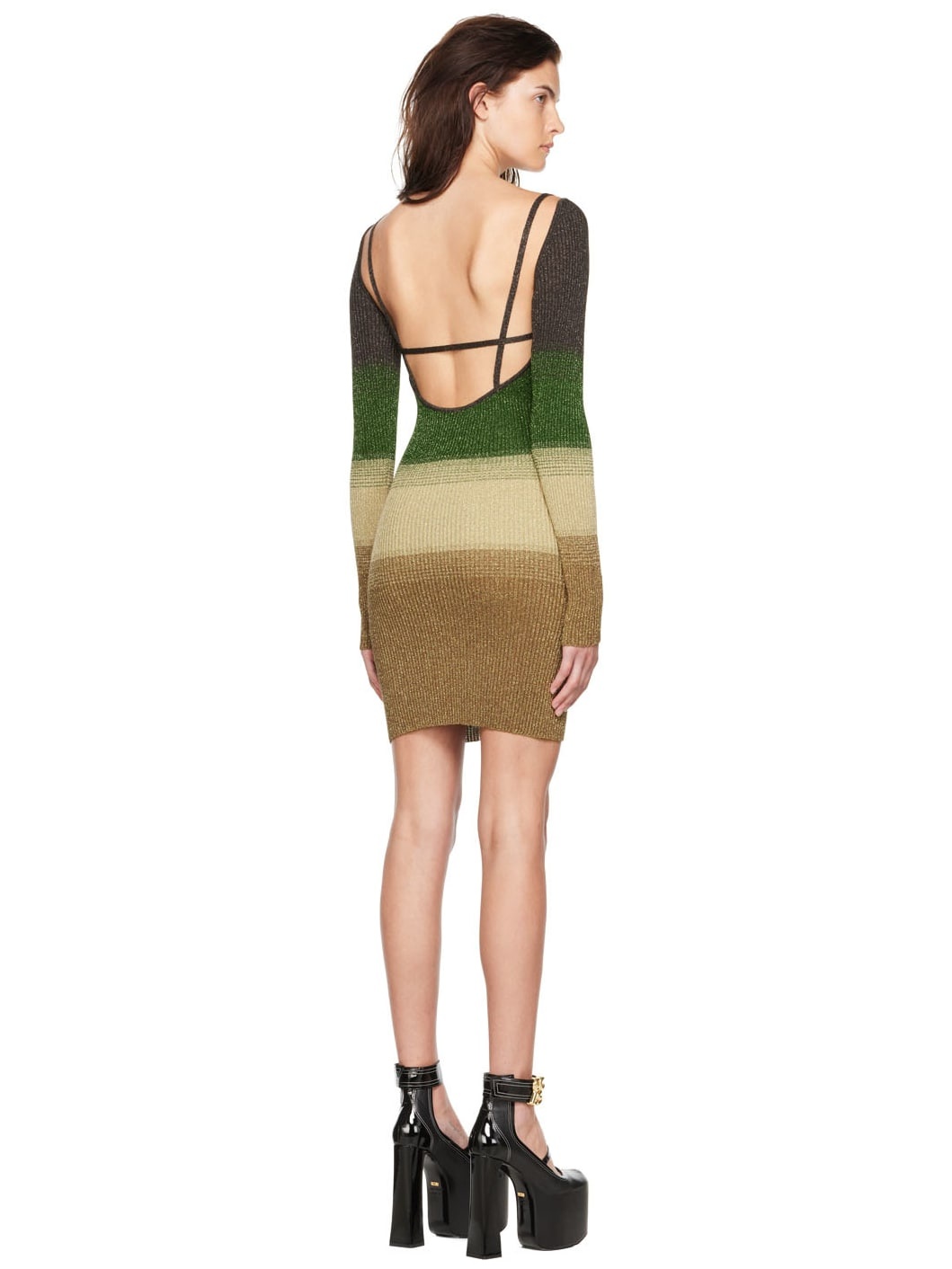 SSENSE Exclusive Brown & Green Minidress - 3