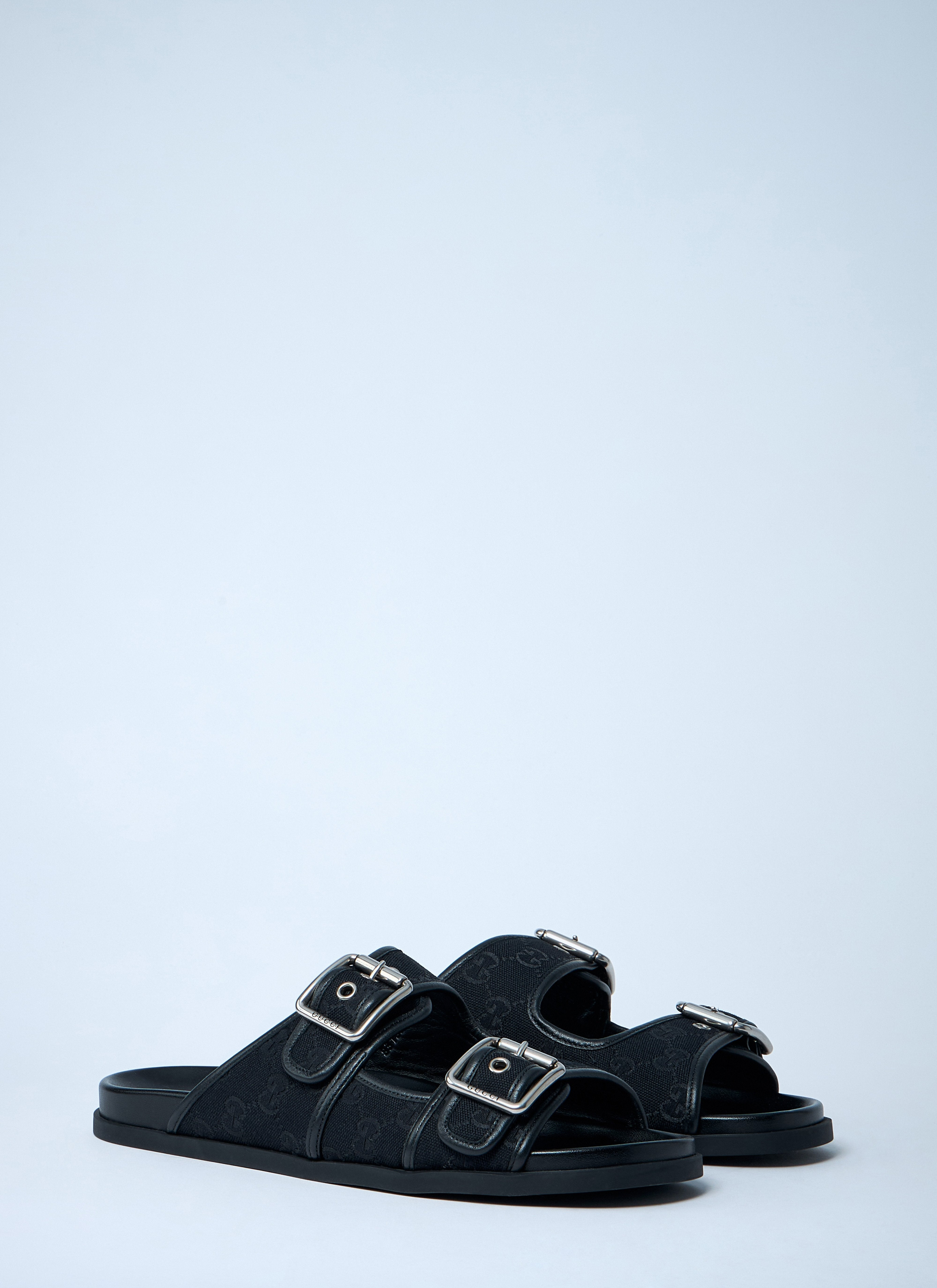 Gucci Men Gg Slide Sandals With Buckles - 2