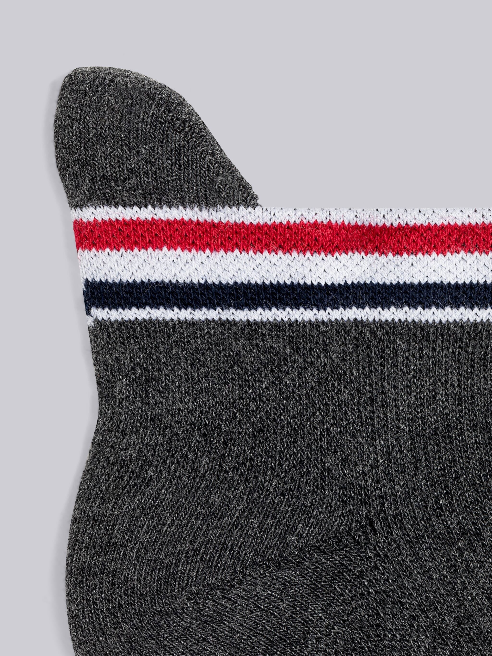COTTON STRIPE ATHLETIC PADDED NO SHOW SOCKS - 2