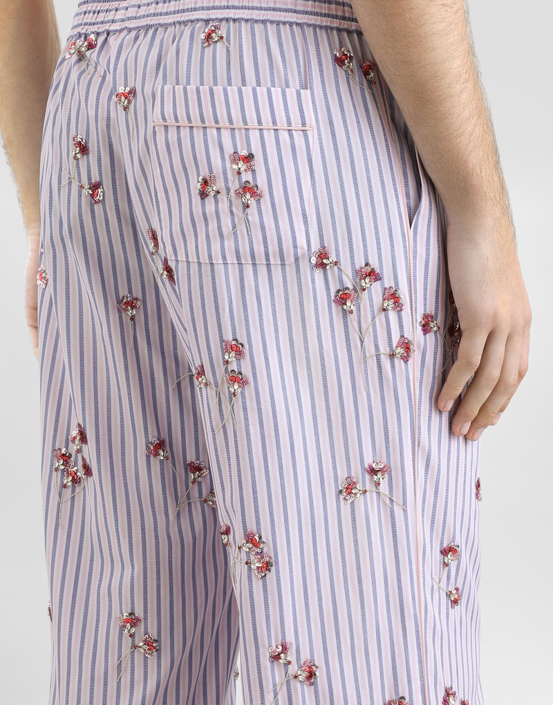 Cotton-silk vanity trousers with embroidery 6