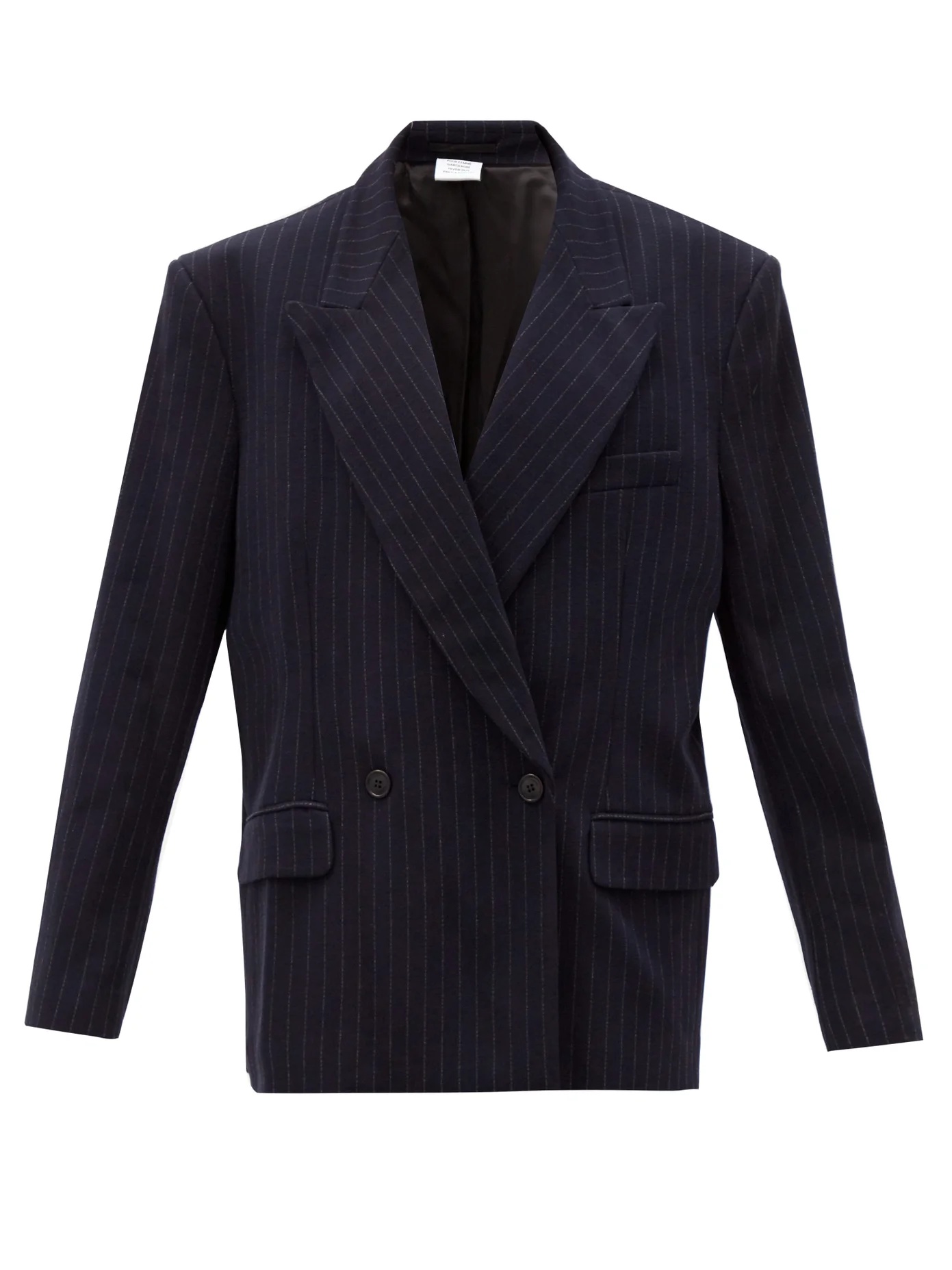 Double-breasted pinstriped twill blazer - 1