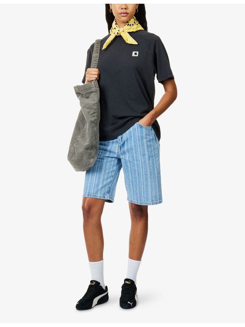 Carhartt Rylan Striped Denim Shorts outlook