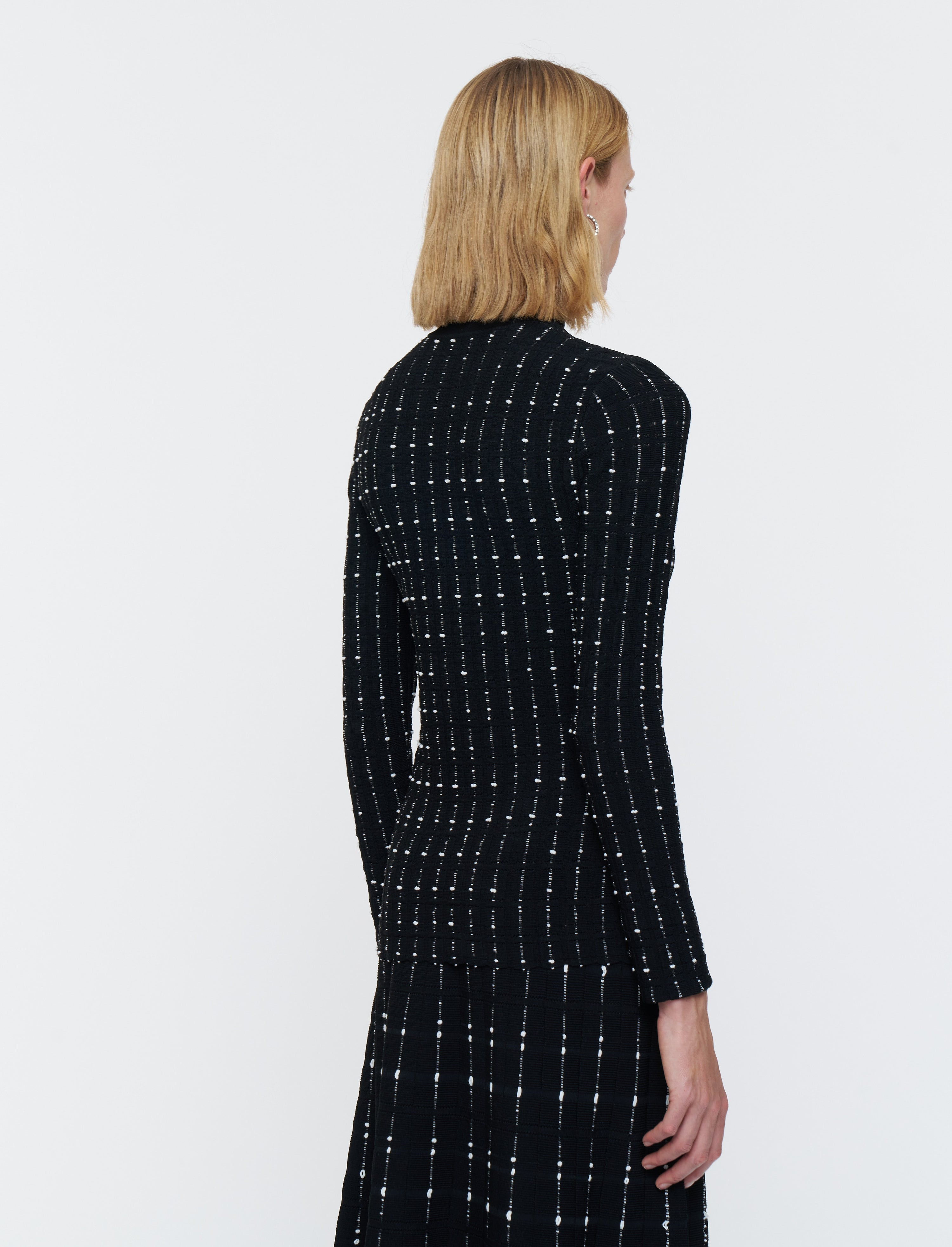 Fragmented Stripes Mock Neck Top - 4