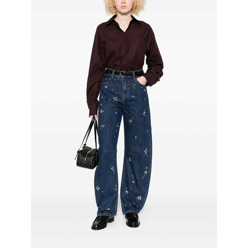 Self-Portrait Blue Denim - Wide-Leg Jeans Women - 4