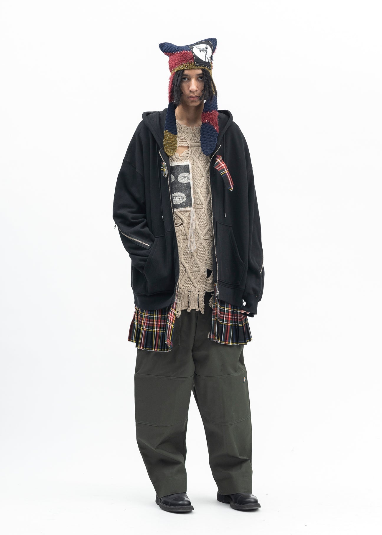 BLACK MOHAWK PUNK HOODIE - 8