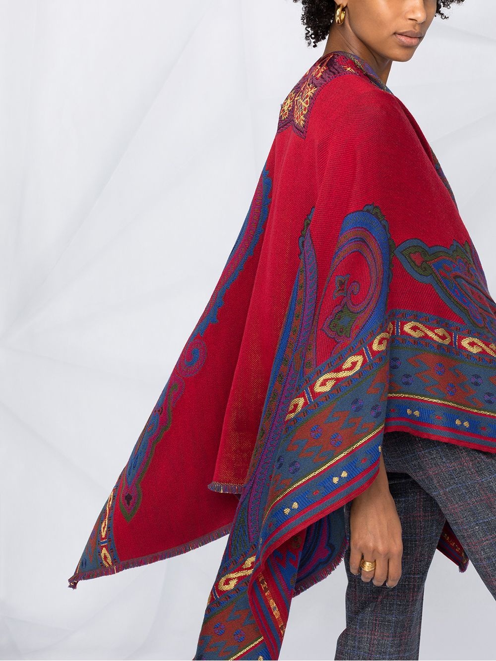 jacquard print cape - 3