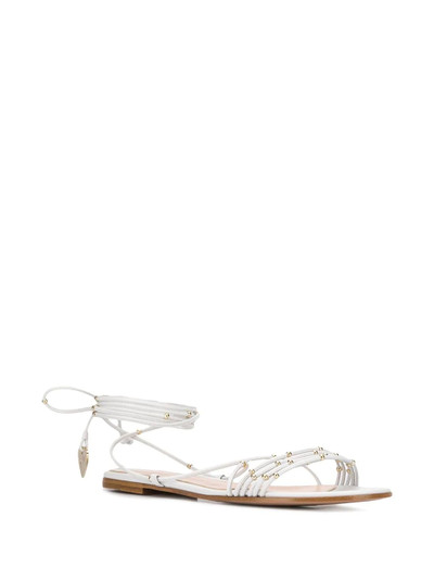 Gianvito Rossi wrap-around beaded flat sandals outlook