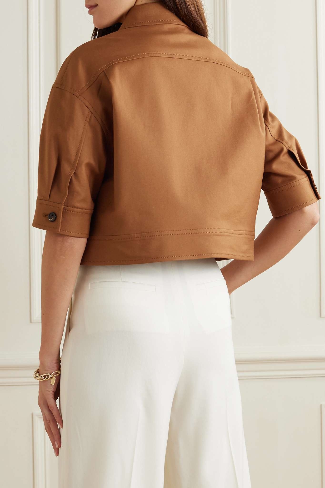 Max Mara Agiate cropped stretch-cotton jacket | REVERSIBLE