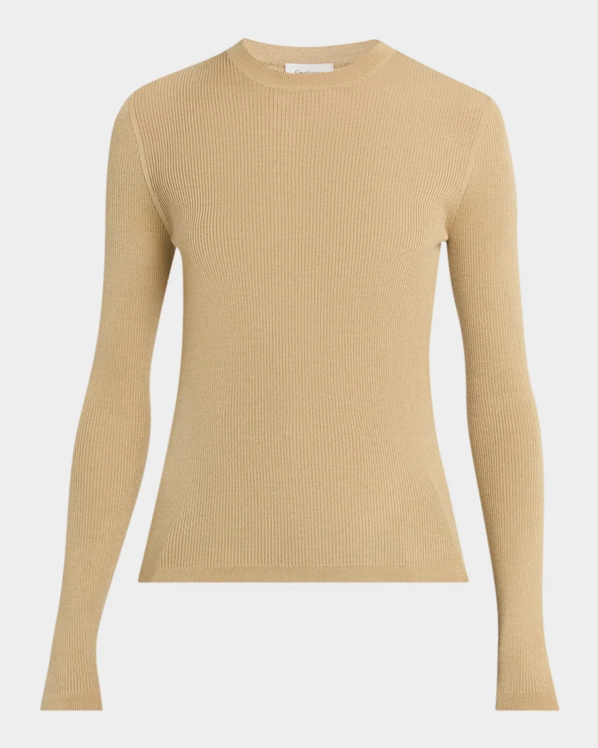 Rib-Knit Crewneck Sweater - 1