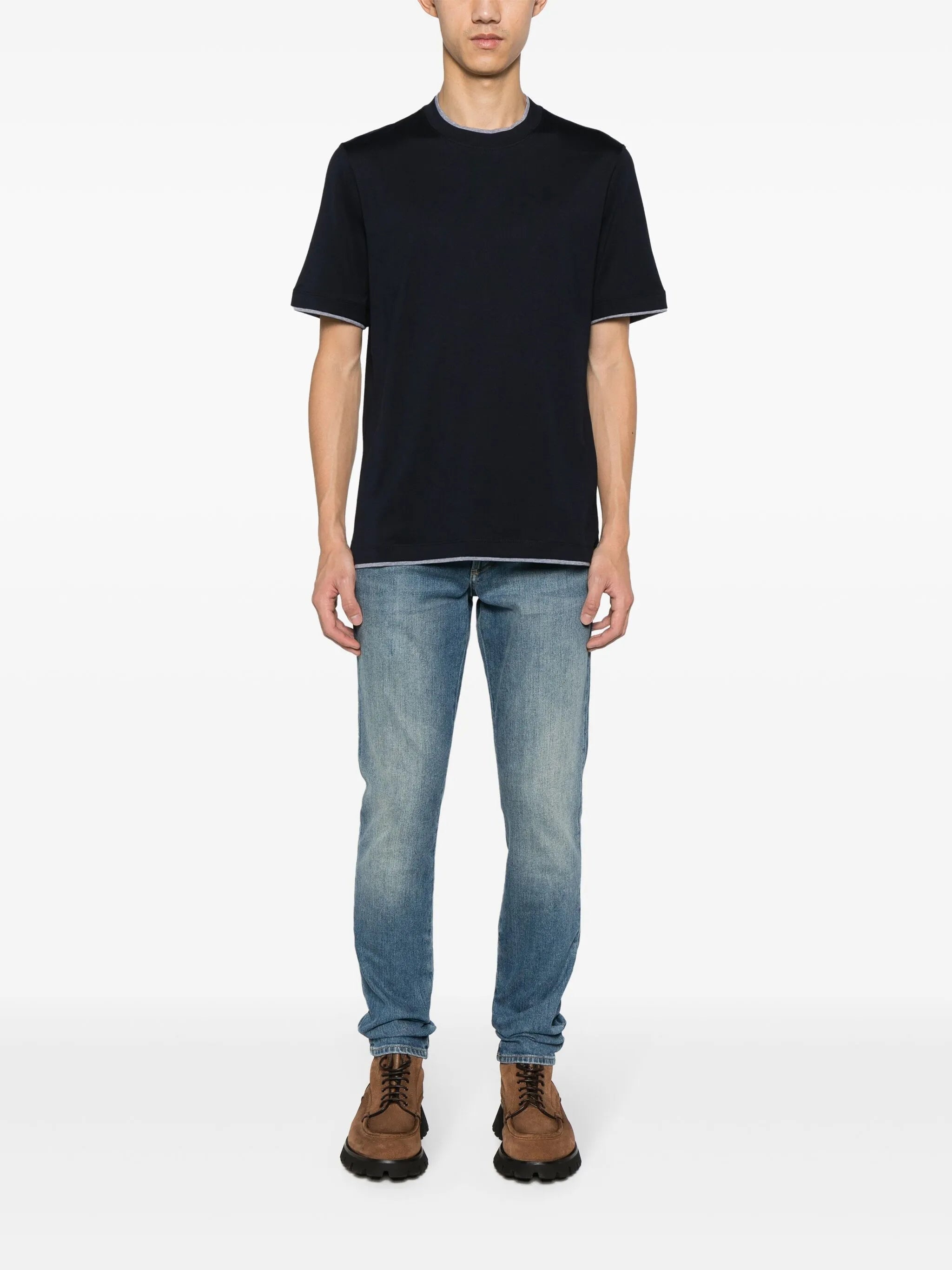 Layered-effect Cotton T-shirt - 4