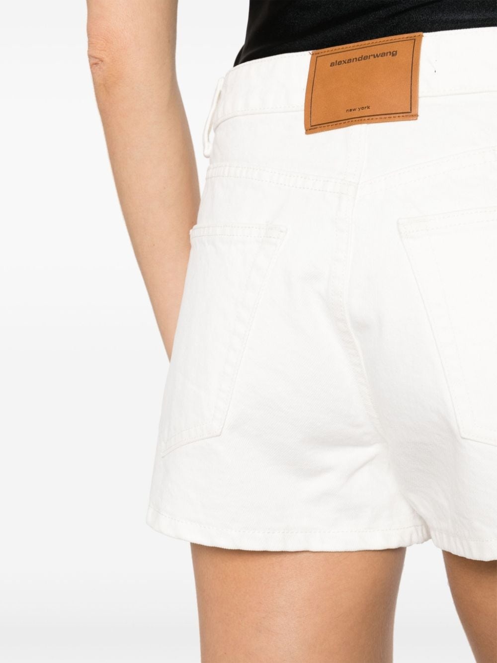 high-rise denim mini shorts - 5