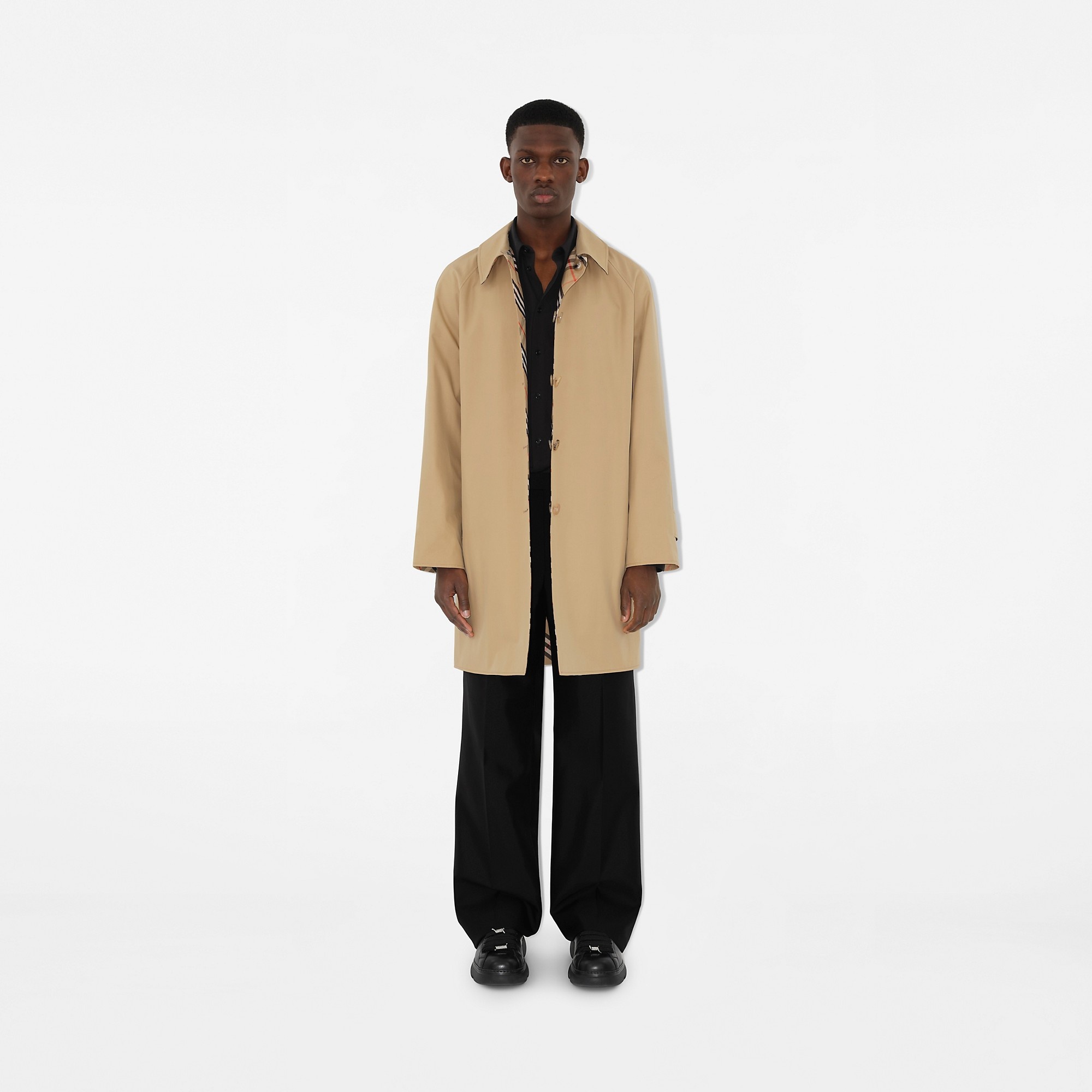 Long Reversible Gabardine Car Coat - 5
