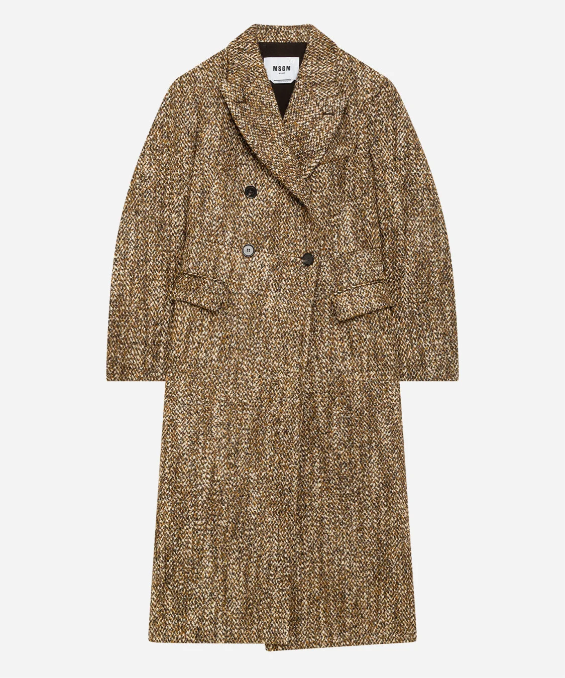 Double-breasted tweed coat - 1