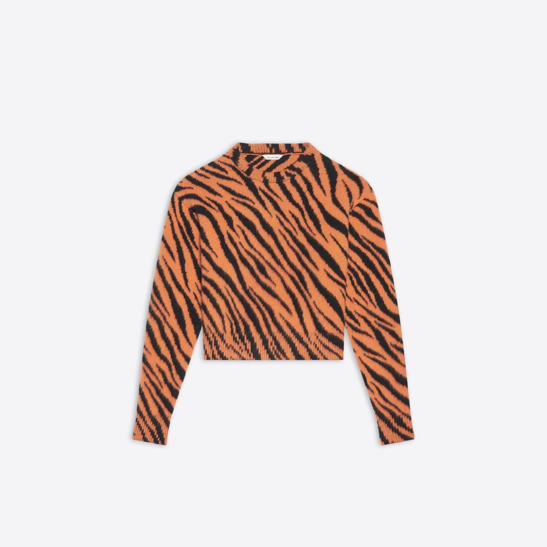 Women's Year Of The Tiger Cropped Sweater in Orange - 1