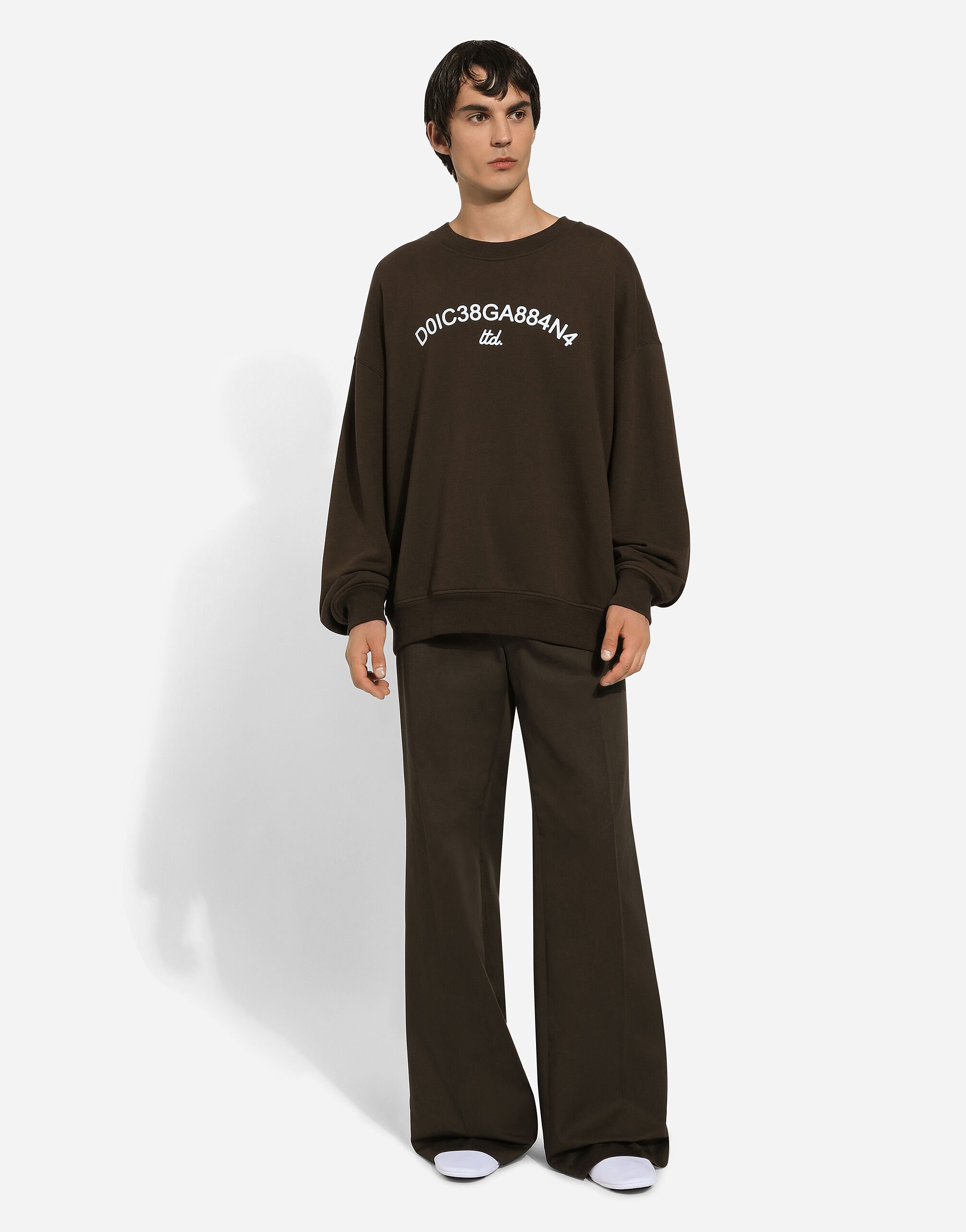 Round-neck sweatshirt with Dolce&Gabbana logo print - 2