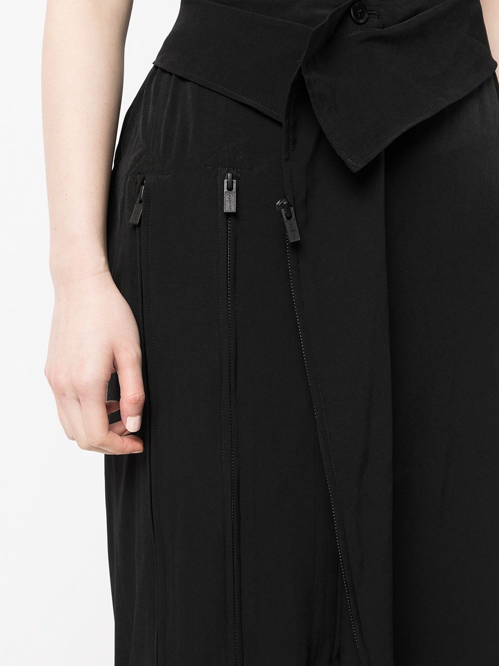 asymmetric zip detail skirt - 5