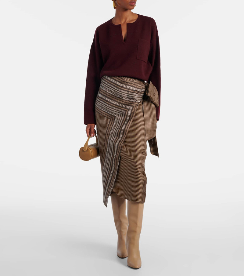 Max Mara Edro striped silk wrap skirt outlook